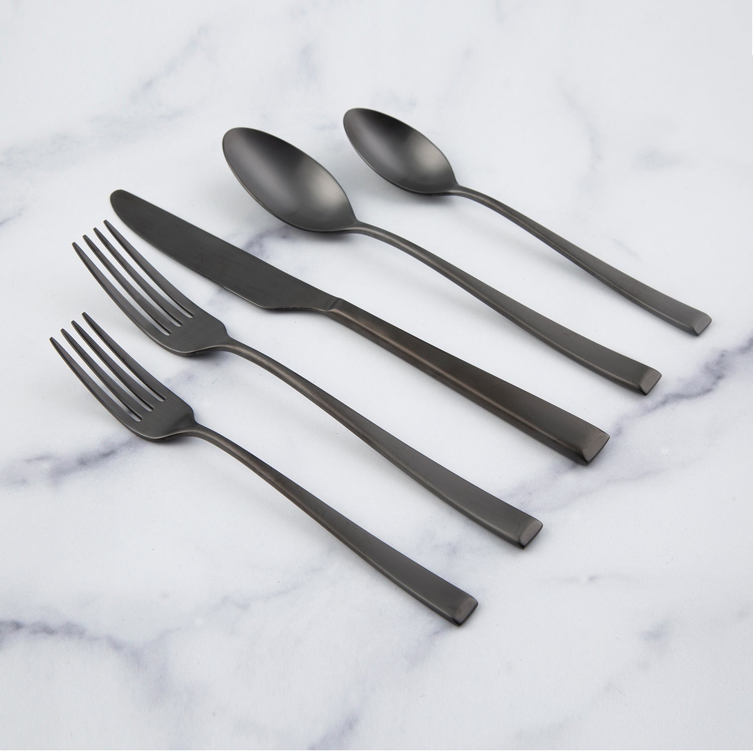 Lenox Premium Marlise Black Satin 20-Piece Flatware Set - Image 3