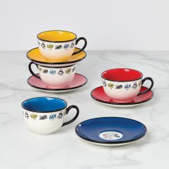 Lenox Premium Chef Snoopy Tea Cup & Saucers, Set of 4