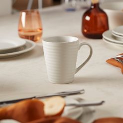 Alternative view of Lenox Premium Ridge White Mugs, Set of 4