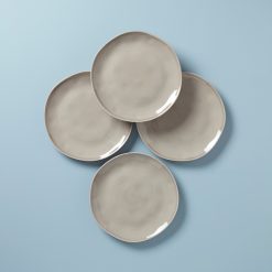 Lenox Premium Bay Colors Grey Dinner Plates, Set of 4