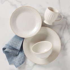 Lenox Premium French Perle Groove White 4-Piece Place Setting