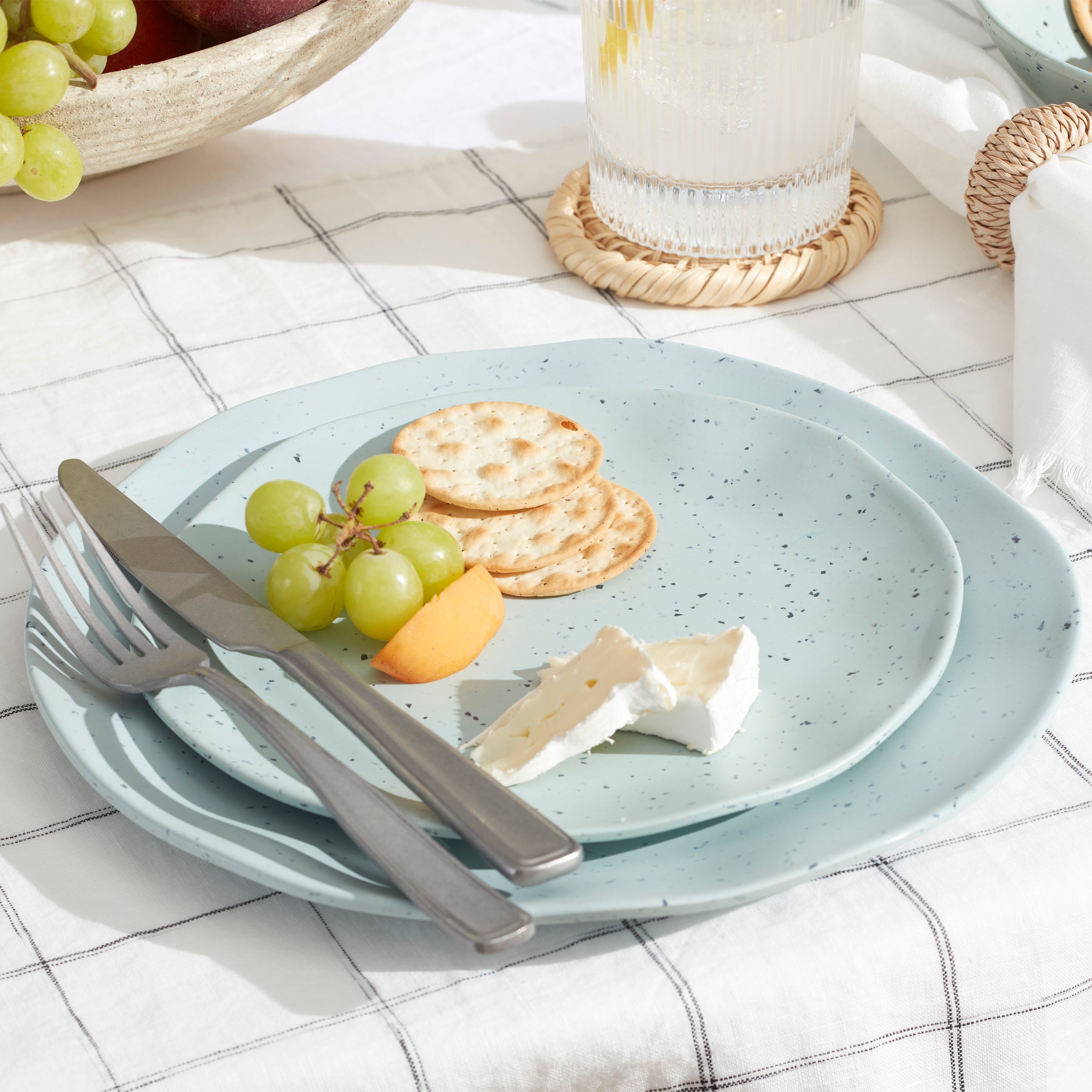 Lenox Premium Terrazzo Melamine Mint 12-Piece Dinnerware Set - Image 4
