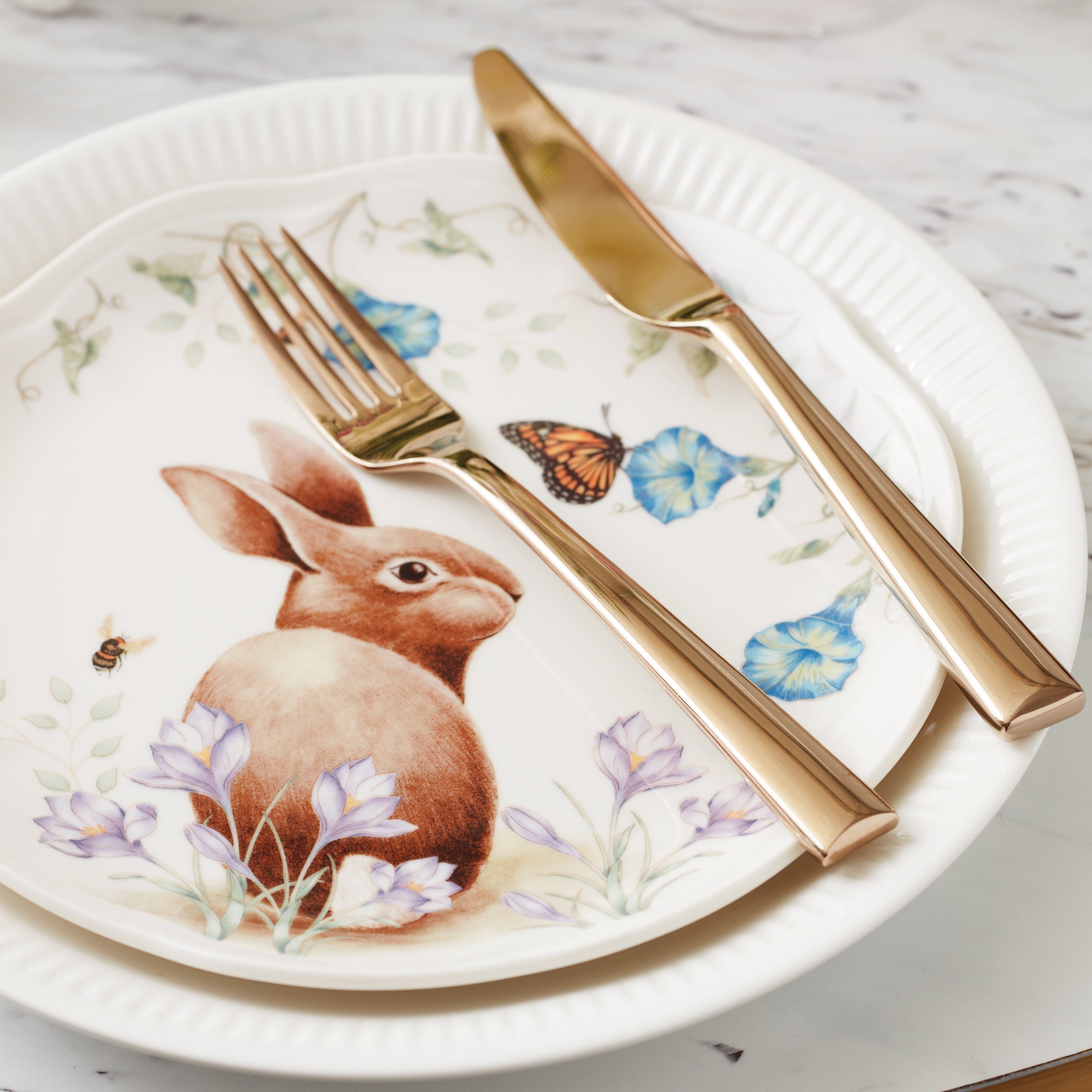 Lenox Premium Butterfly Meadow Bunny Accent Plates, Set of 4 - Image 4