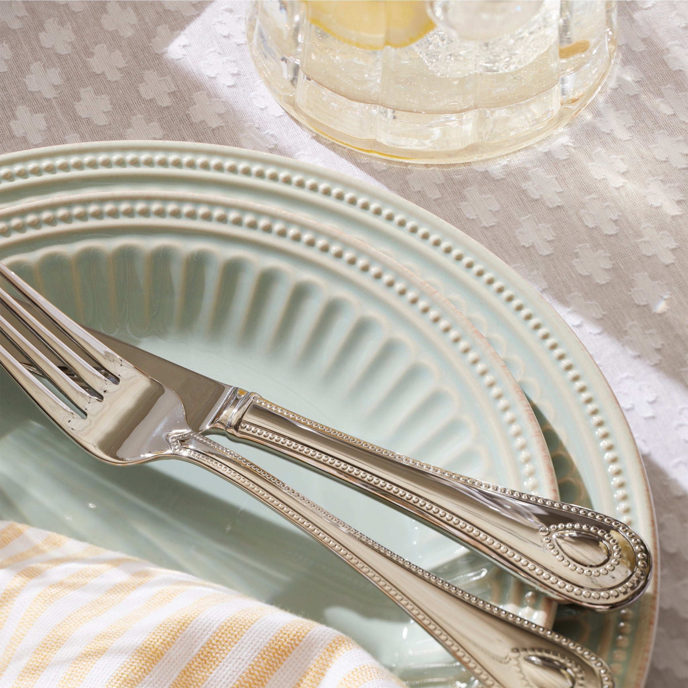 Lenox Premium French Perle Groove Ice Blue 4-Piece Place Setting - Image 6