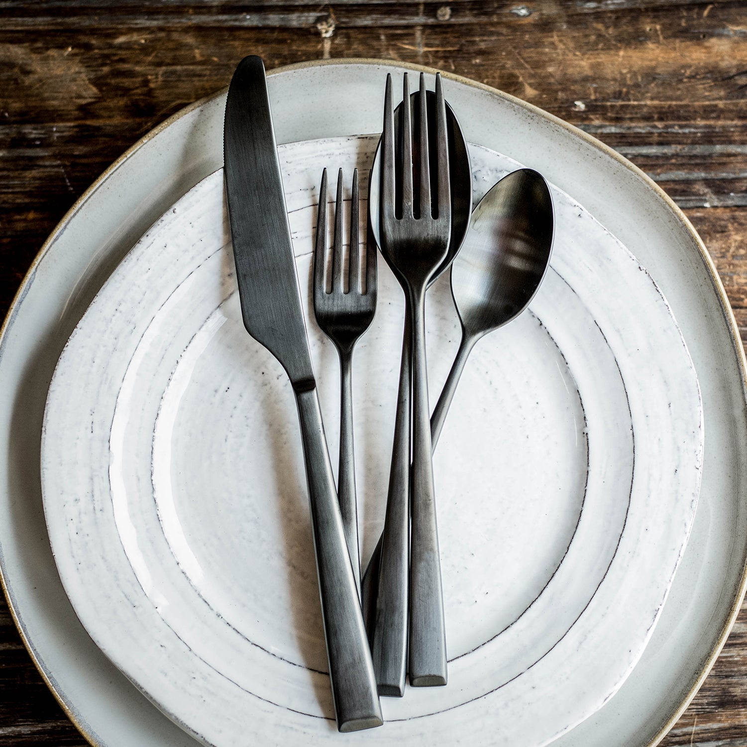 Lenox Premium Marlise Black Satin 20-Piece Flatware Set - Image 6