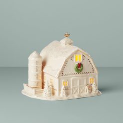 Lenox Premium Mistletoe Park Lit Barn Figurine