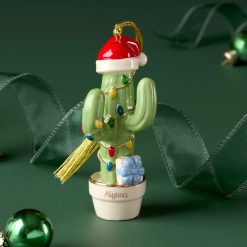 Alternative view of Lenox Premium Personalized Christmas Cactus Ornament