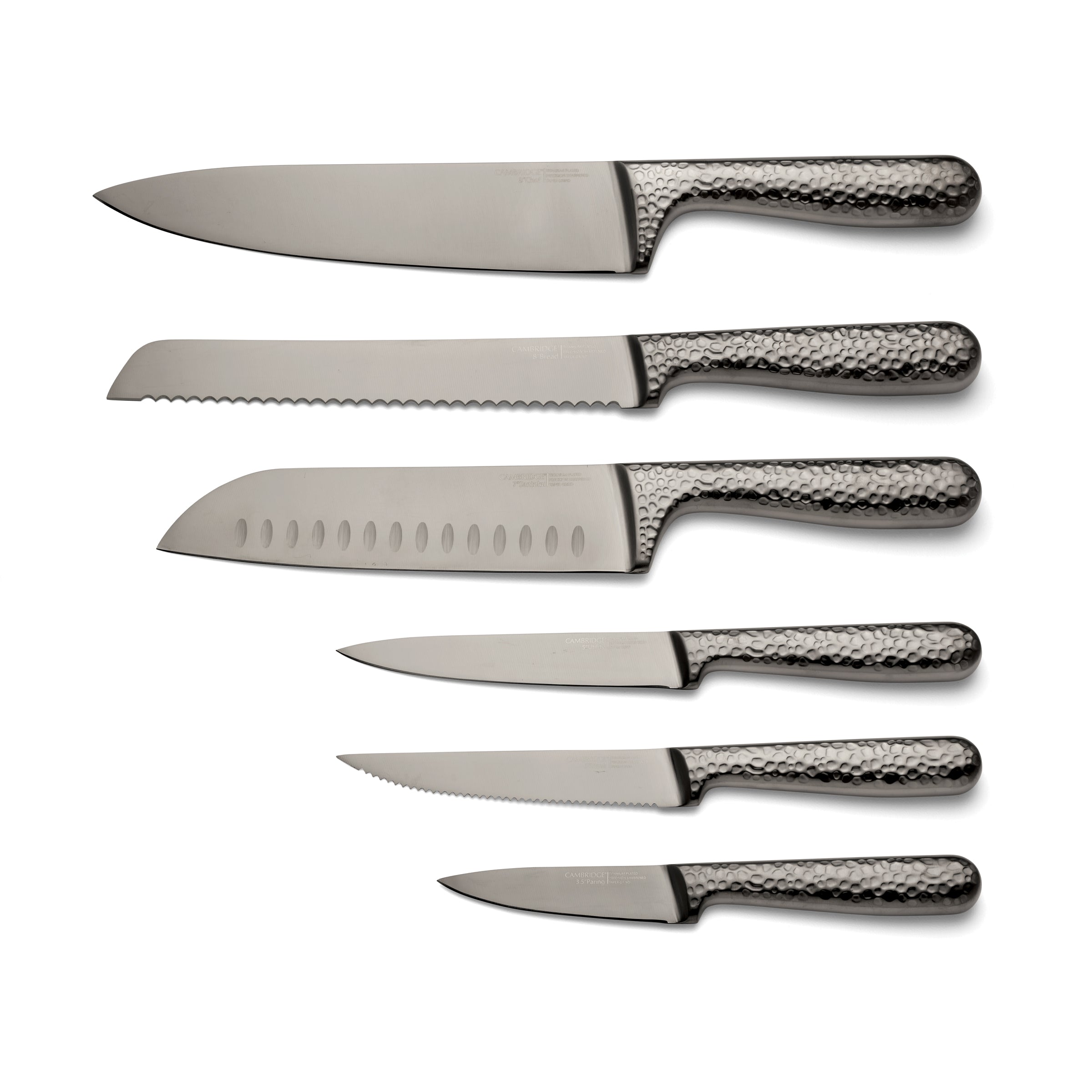 Lenox Premium Nero Hammered Titanium 12 Piece Cutlery Block Set - Image 6