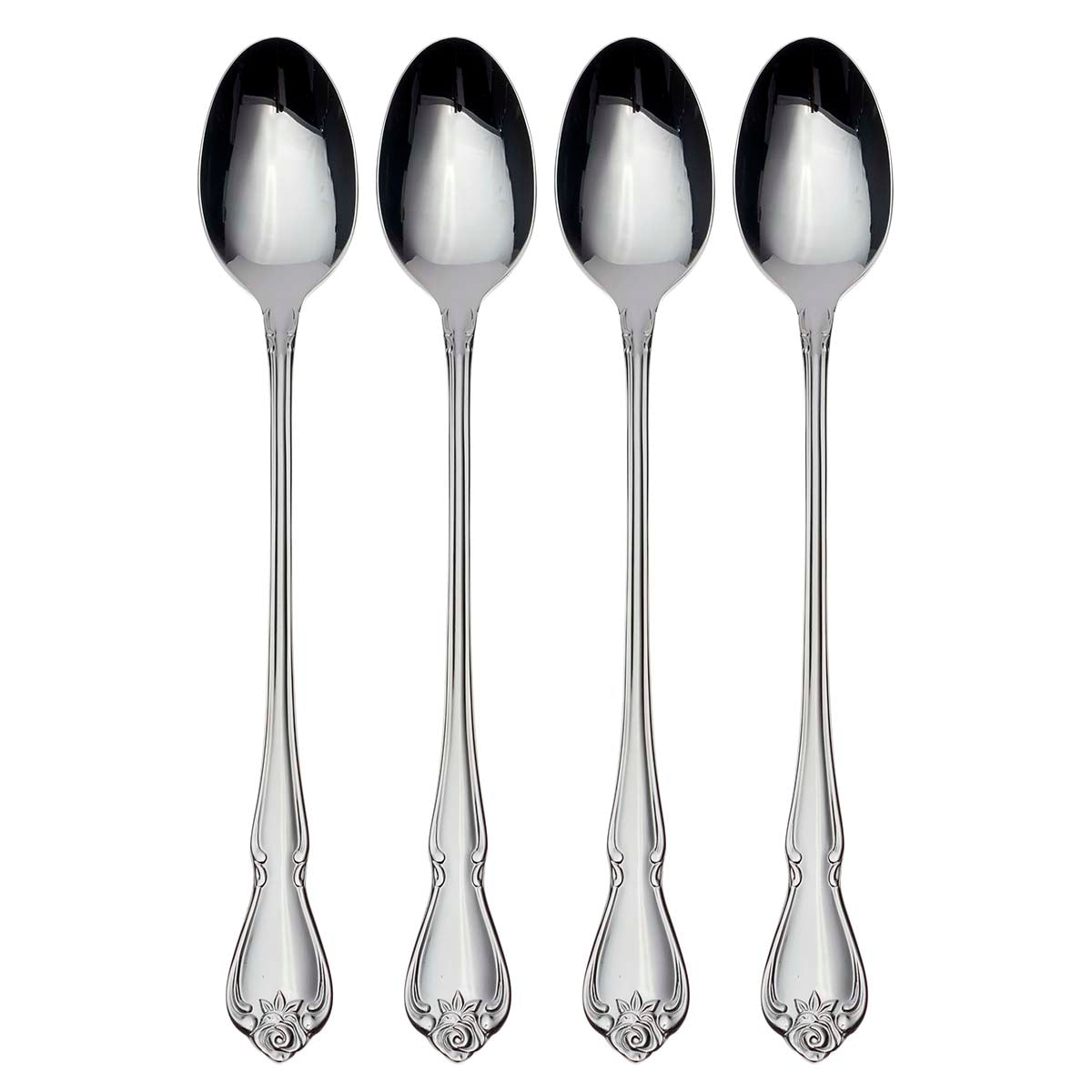 Lenox Premium True Rose Everyday Flatware Tall Drink Spoons, Set Of 4