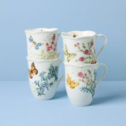 Lenox Premium Butterfly Meadow Herbs Mugs, Set of 4