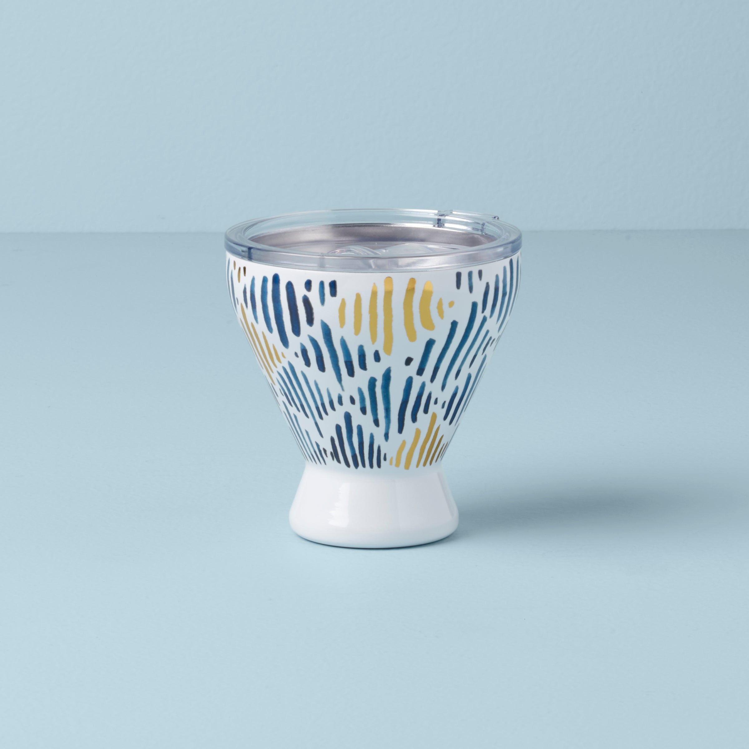 Lenox Premium Blue Bay Ikat Stainless Steel Cocktail Tumbler