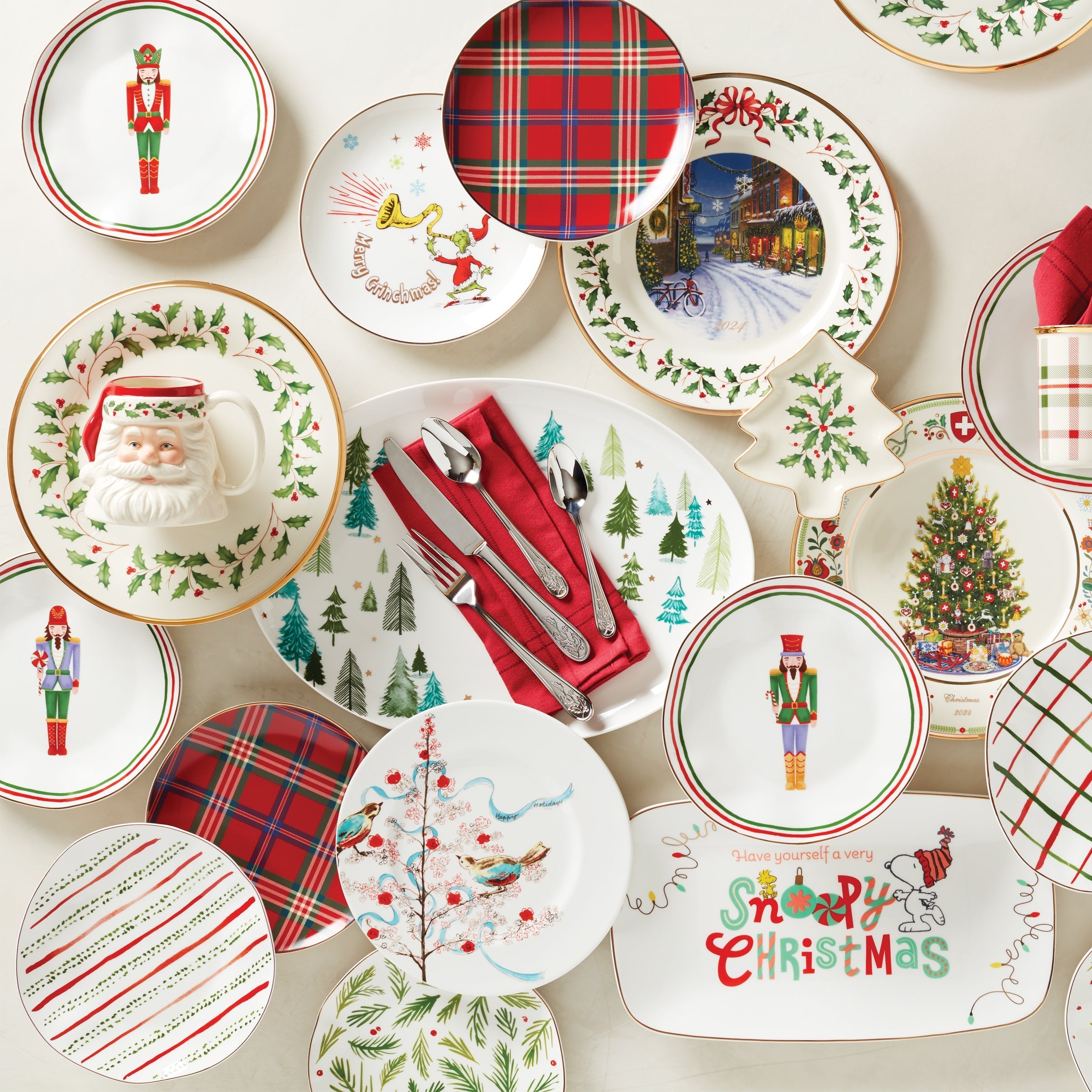 Lenox Premium Holiday Red Tartan Accent Plates, Set of 4 - Image 4