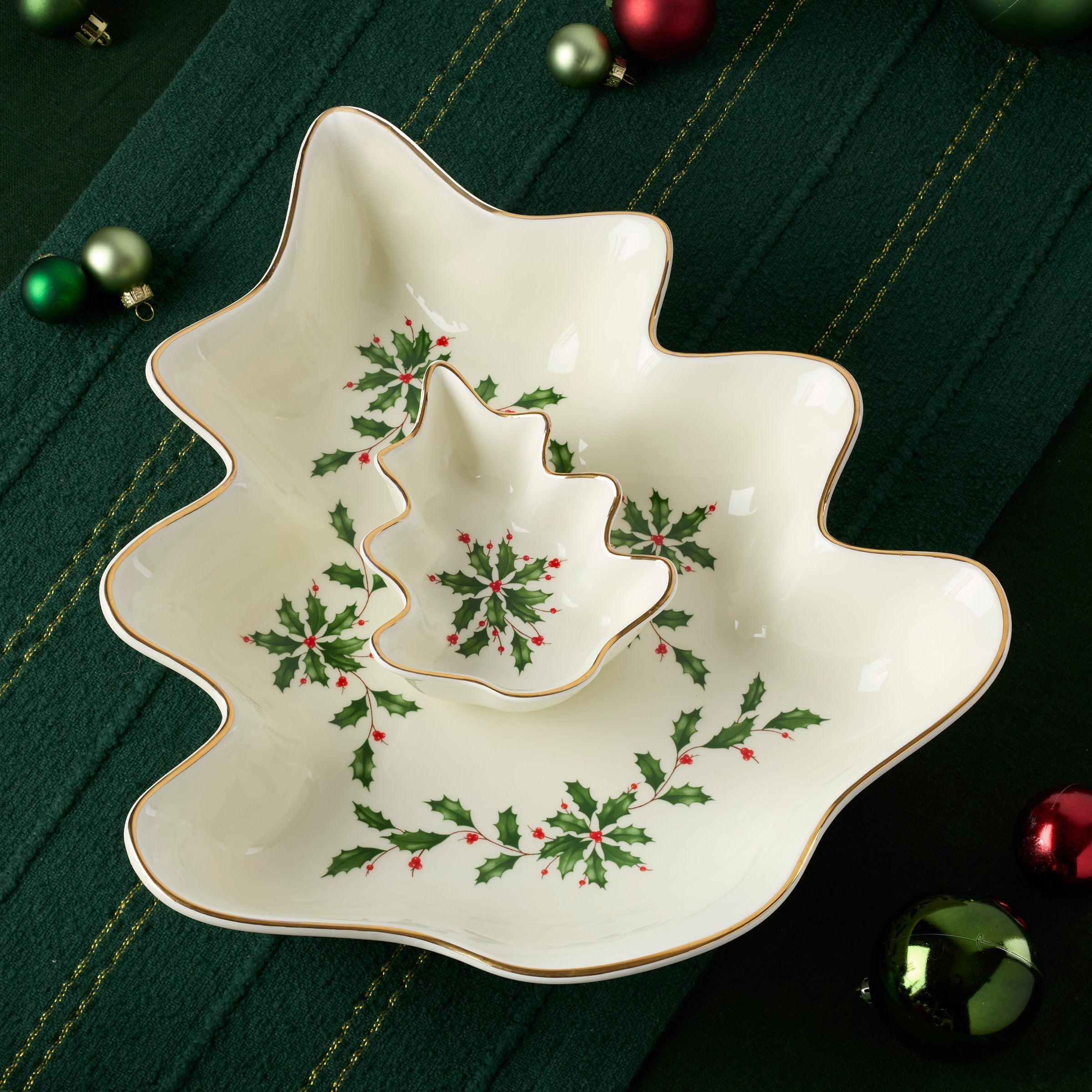 Lenox Premium Holiday Tree Chip & Dip Set - Image 5