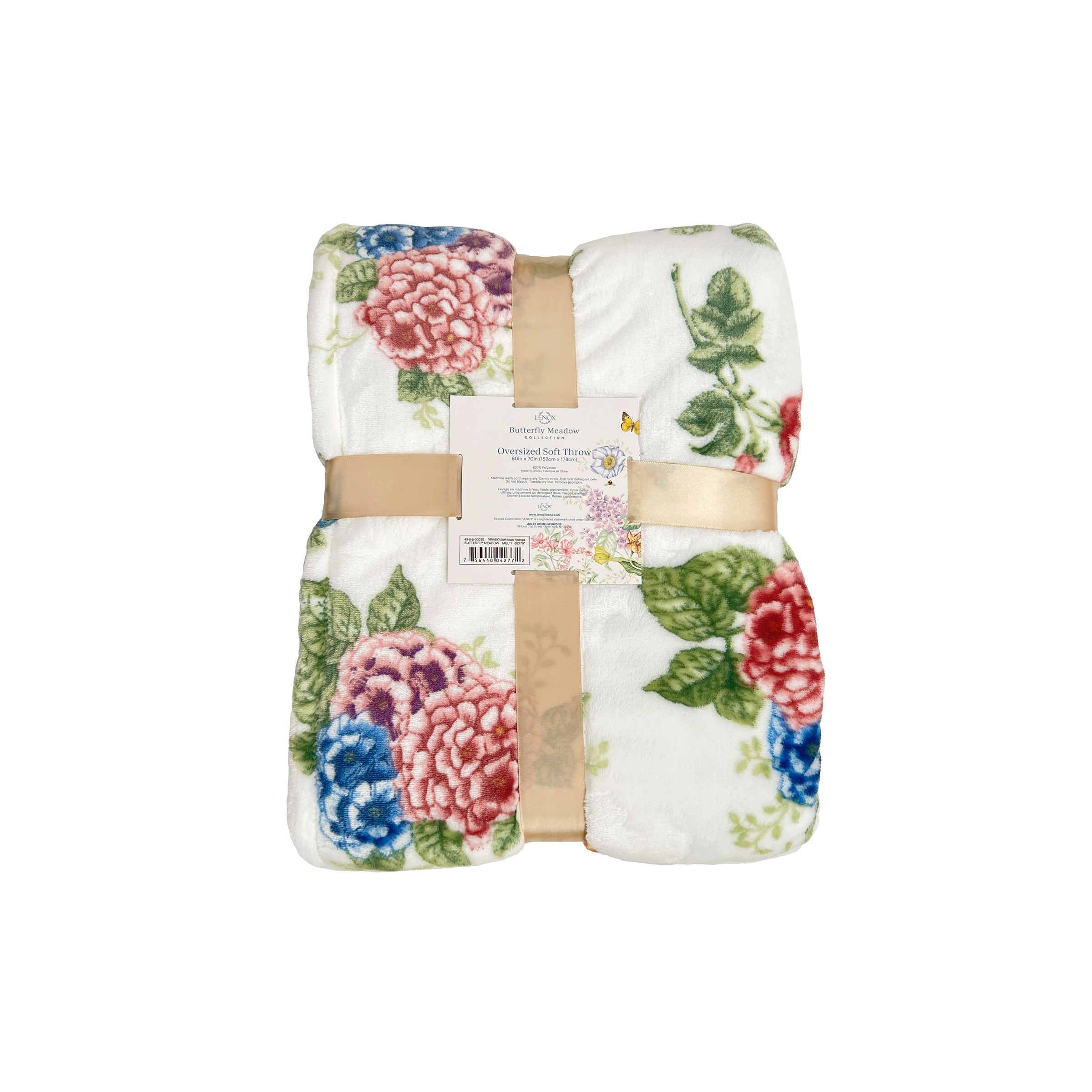 Lenox Premium Butterfly Meadow Hydrangea Throw Blanket - Image 3