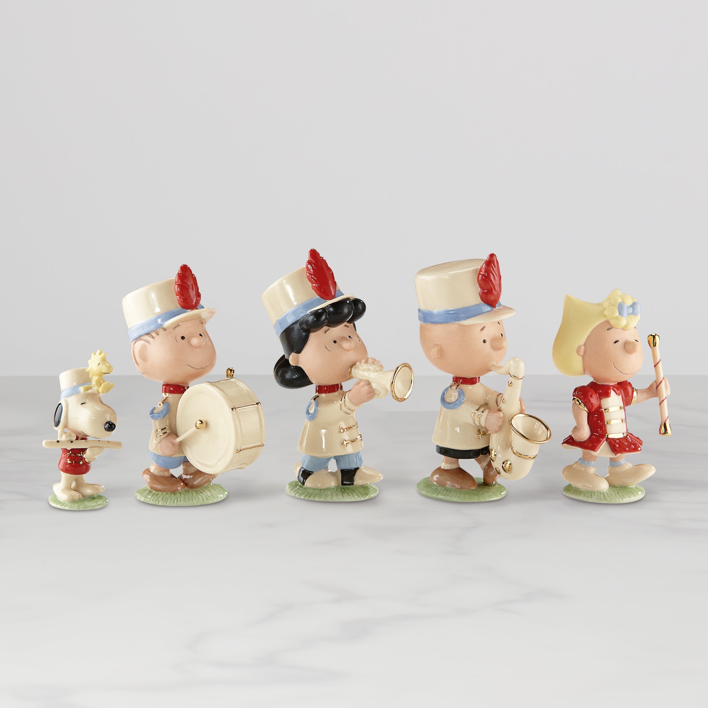 Lenox Premium Peanuts 5-Piece Marching Band Figurine Set