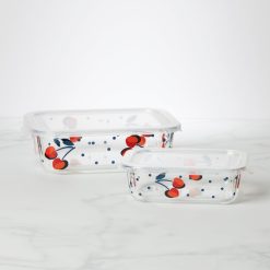 Alternative view of Lenox Premium Vintage Cherry Dot 2-Piece Rectangular Storage Set
