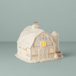 Alternative view of Lenox Premium Mistletoe Park Lit Barn Figurine