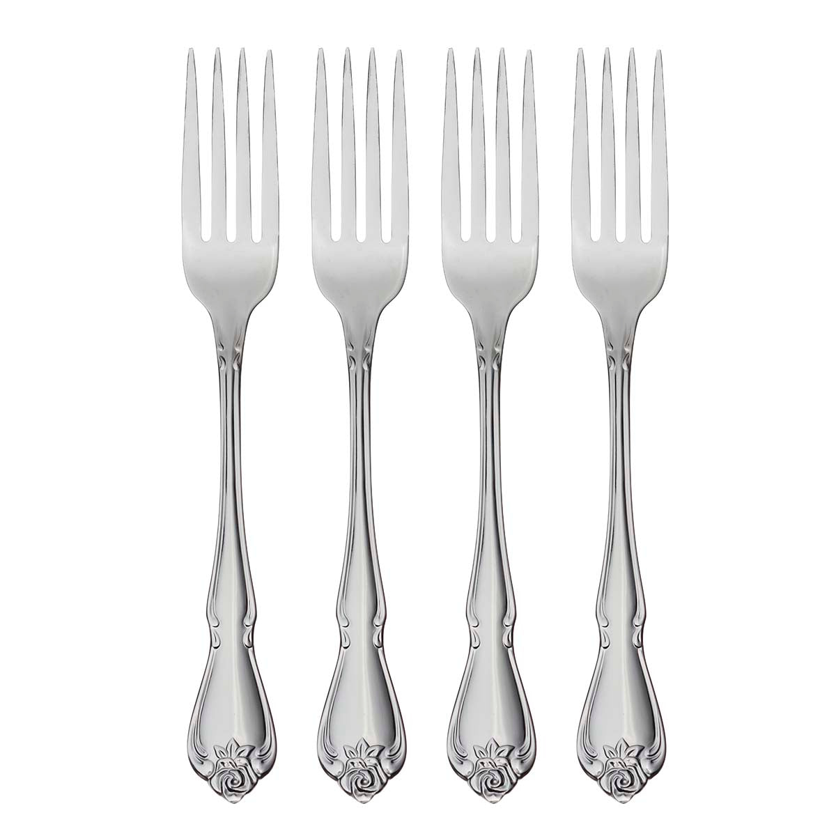 Lenox Premium True Rose Everyday Flatware Dinner Forks, Set Of 4