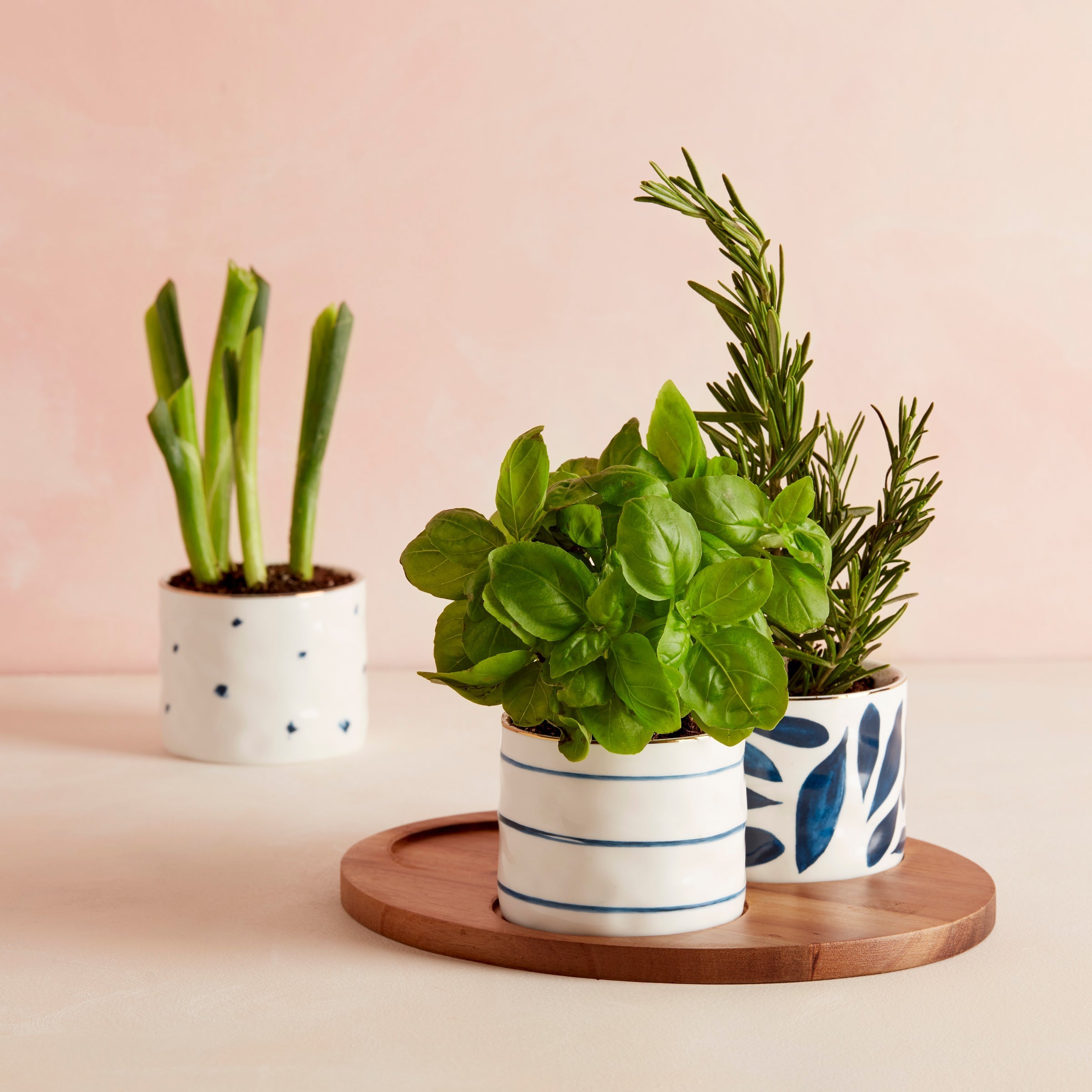 Lenox Premium Blue Bay Snack Bowls with Wood Tray, Set of 3 - Image 3