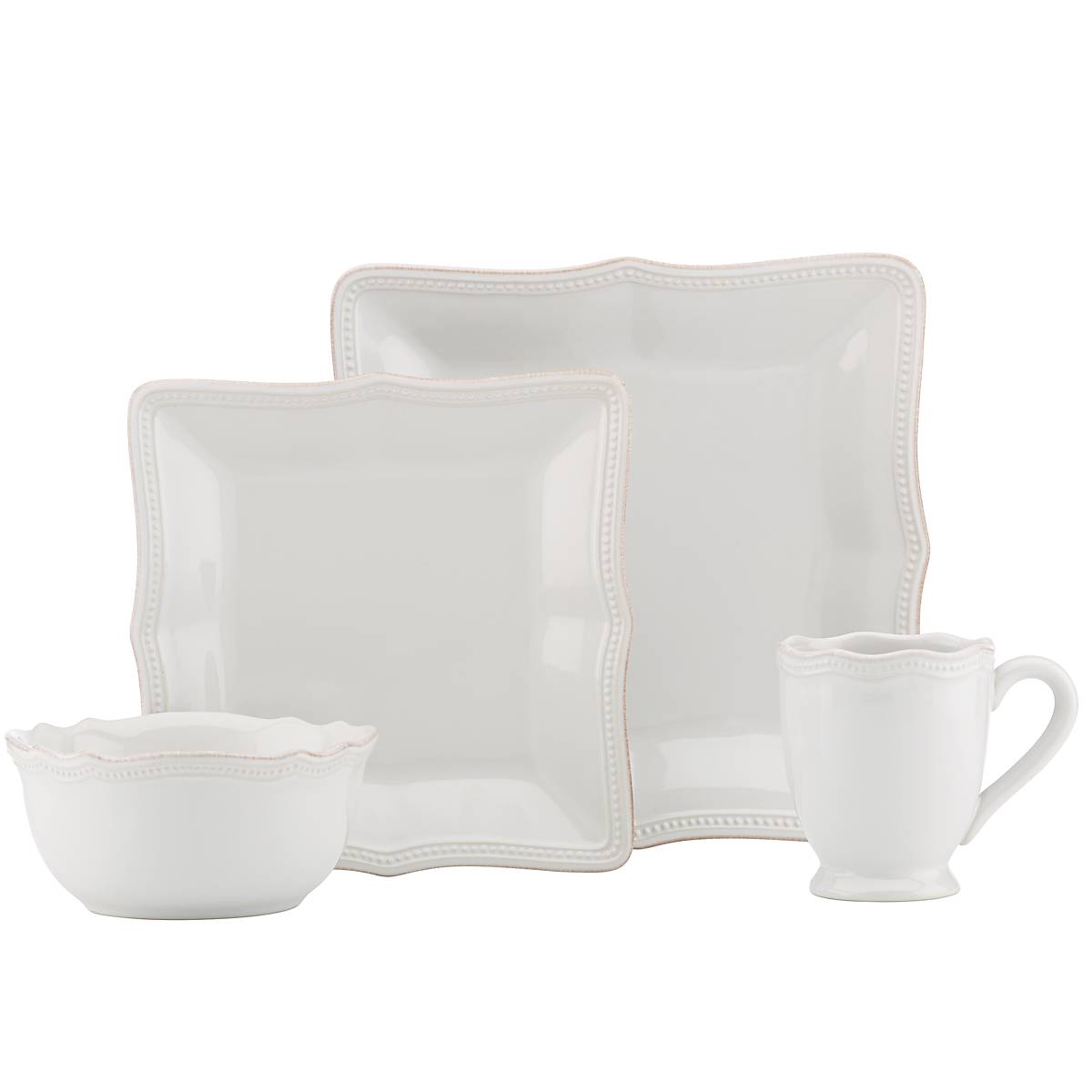 Lenox Premium French Perle Bead White 4-Piece Place Setting - Image 3