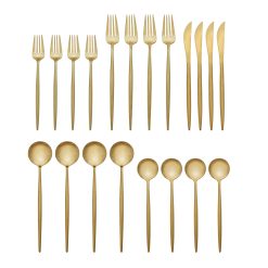 Alternative view of Lenox Premium Zephyr Gold Satin 20-Piece Flatware Set