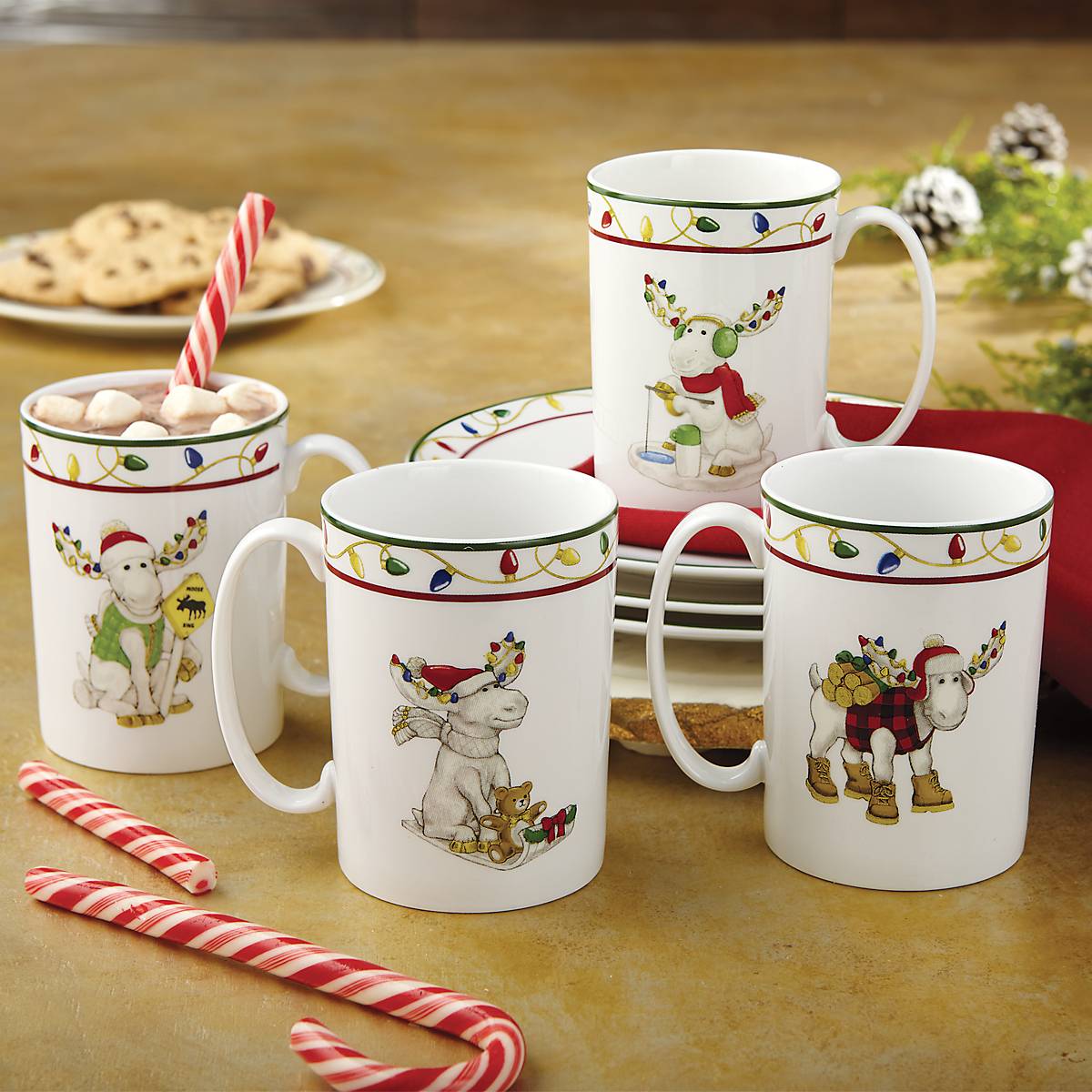 Lenox Premium Merry Marcel Moose Mugs, Set of 4 - Image 3