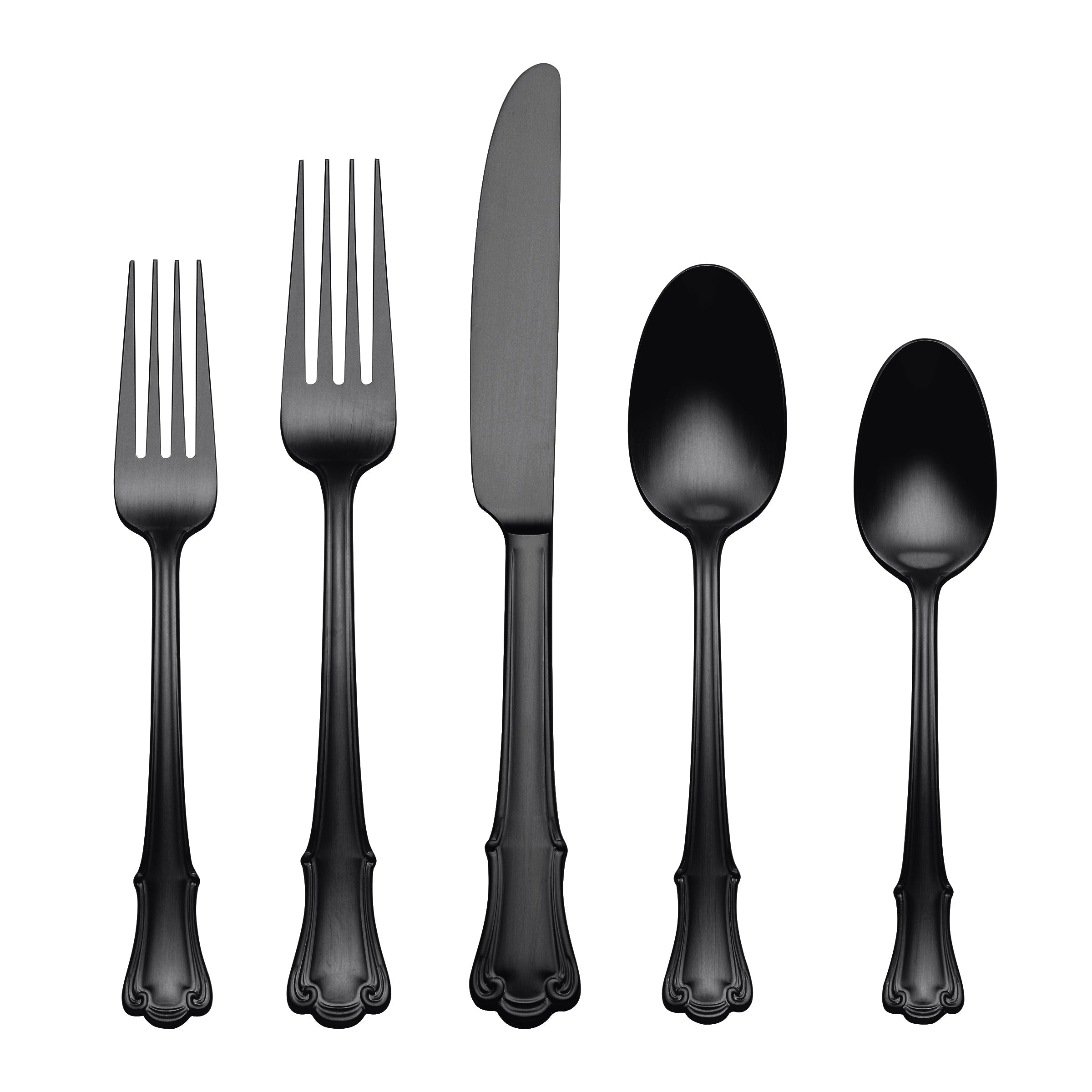Lenox Premium James Street Black Satin 20-Piece Flatware Set