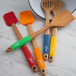 Alternative view of Lenox Premium Fiesta Bamboo 5-Piece Silicone Utensil Set