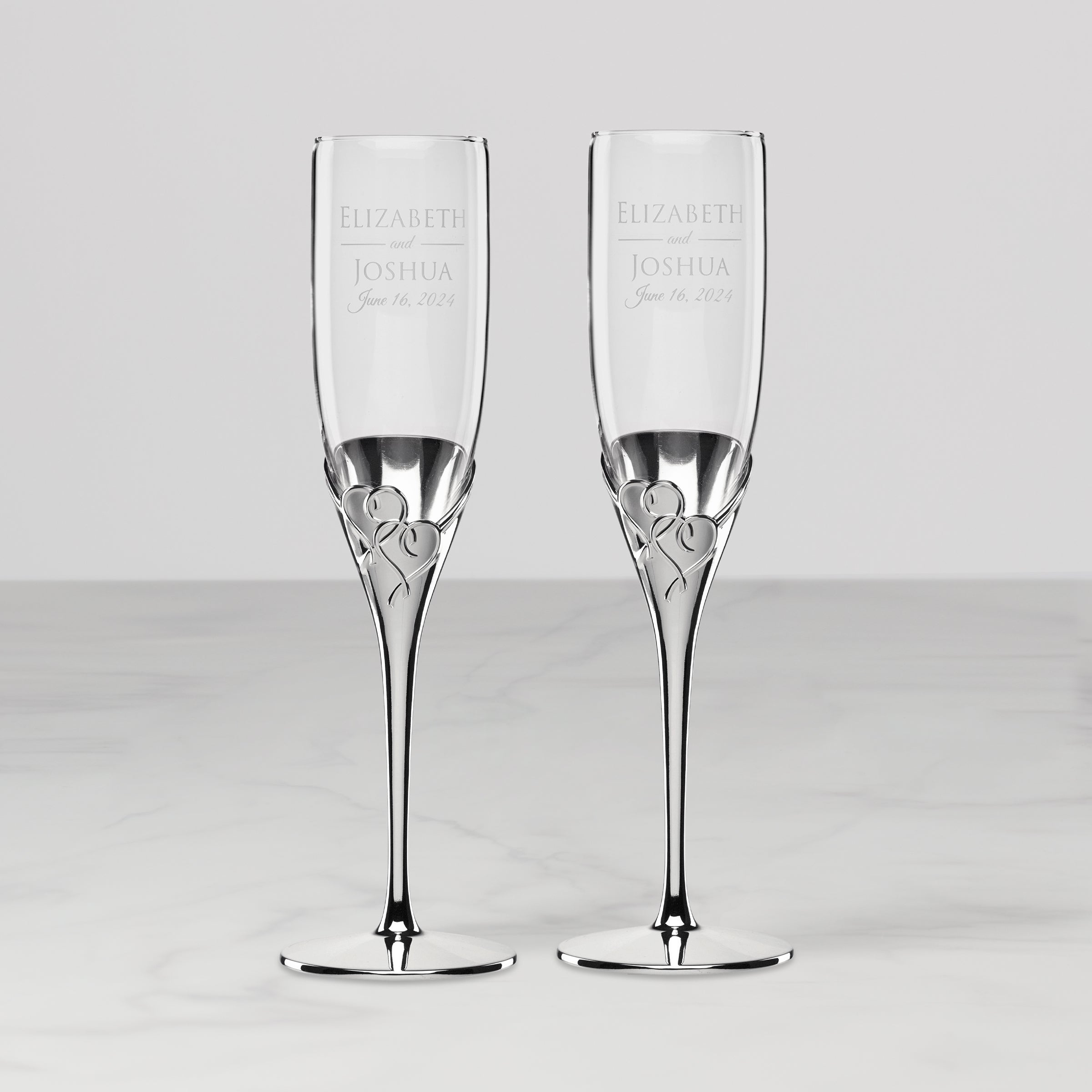 Lenox Premium Personalized True Love 2-Piece Toasting Flute Set - Image 2