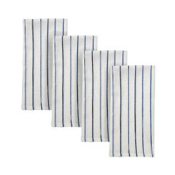 Lenox Premium Blue Bay Stripe Dinner Napkins, Set of 4