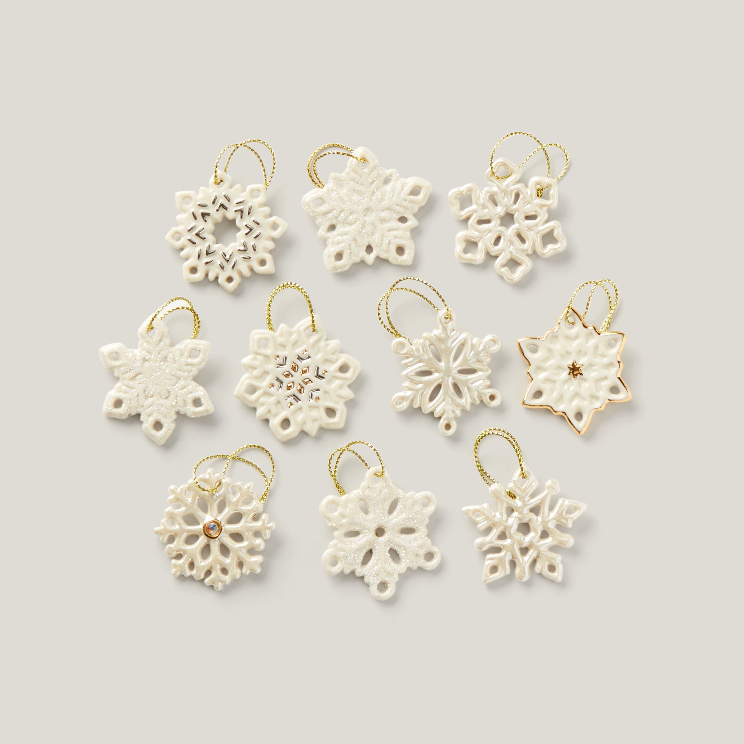 Lenox Premium Snowflake 10-Piece Mini Ornament Set