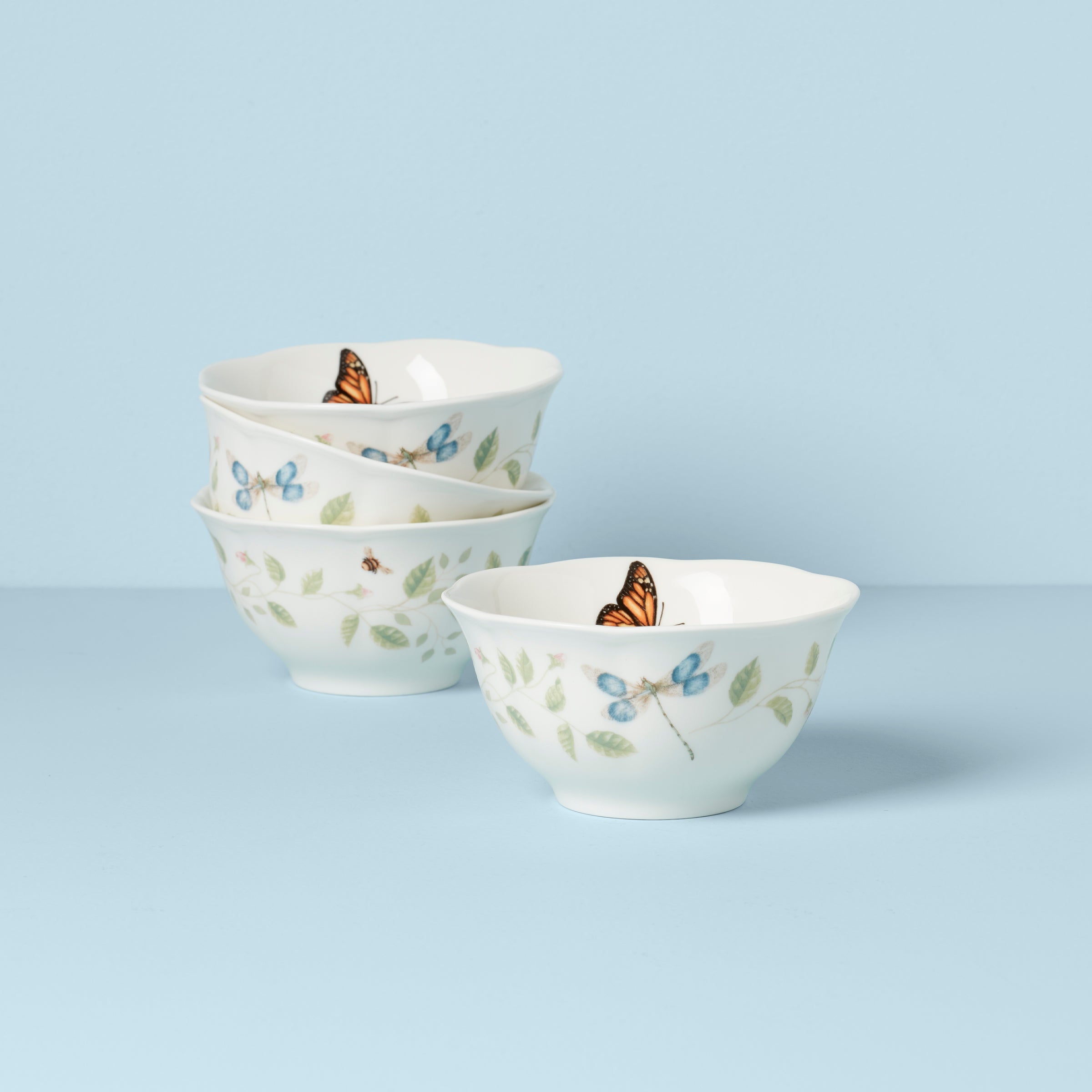 Lenox Premium Butterfly Meadow Vines Rice Bowls, Set of 4