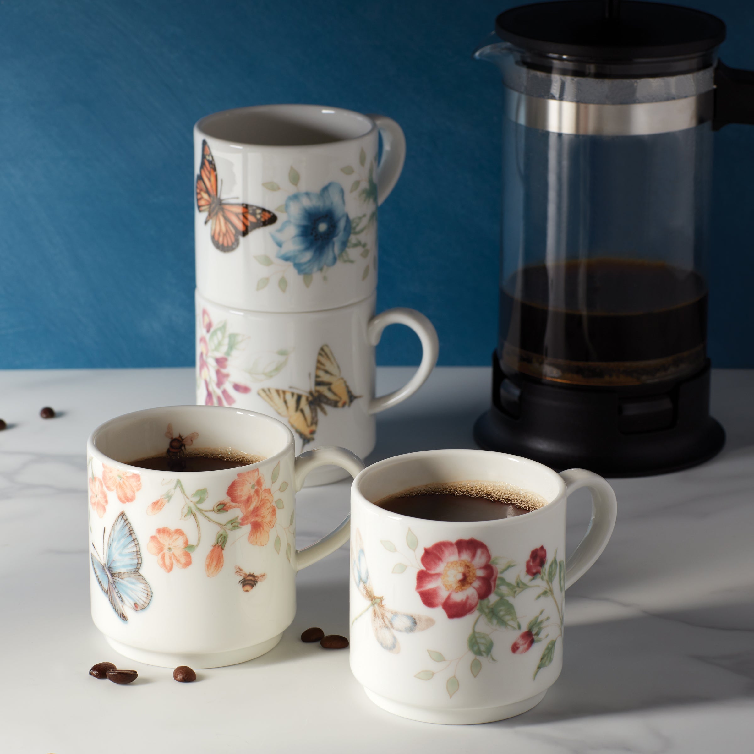 Lenox Premium Butterfly Meadow Stacking Mugs - Set of 4 - Image 2