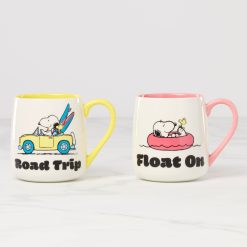 Lenox Premium Peanuts Mugs Road Trip-Float On, Set of 2