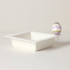 Lenox Premium Profile Poppers Square Bowl & Easter Egg Set