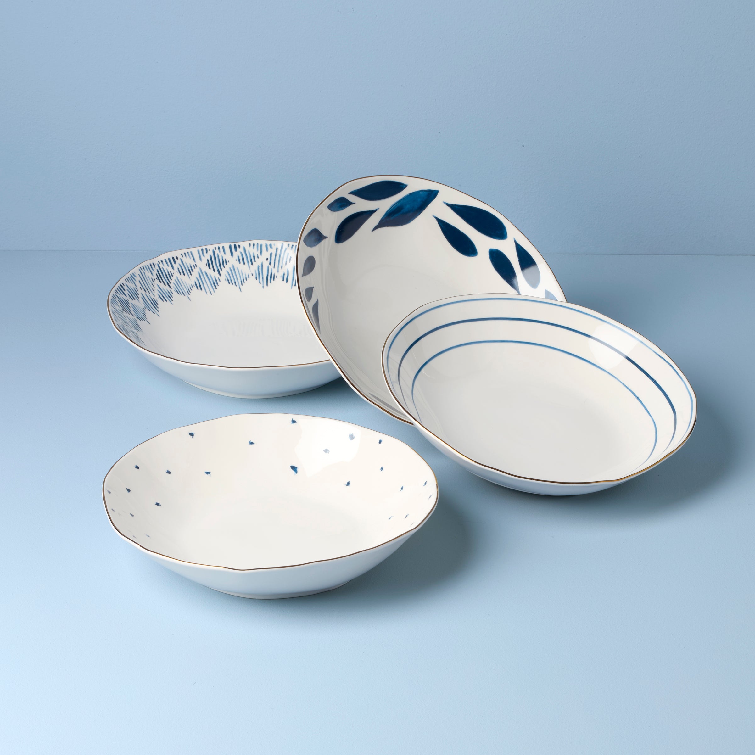 Lenox Premium Blue Bay Dinner Bowls, Set of 4