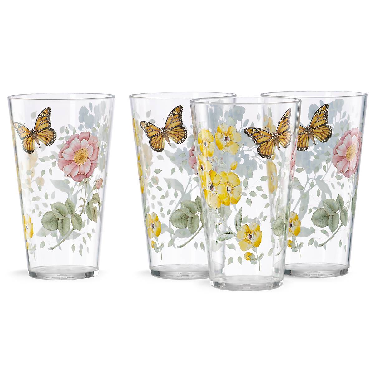 Lenox Premium Butterfly Meadow Acrylic Highball Glasses, Set of 4 - Image 2