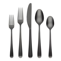 Lenox Premium Rafael Black Satin 20-Piece Flatware Set