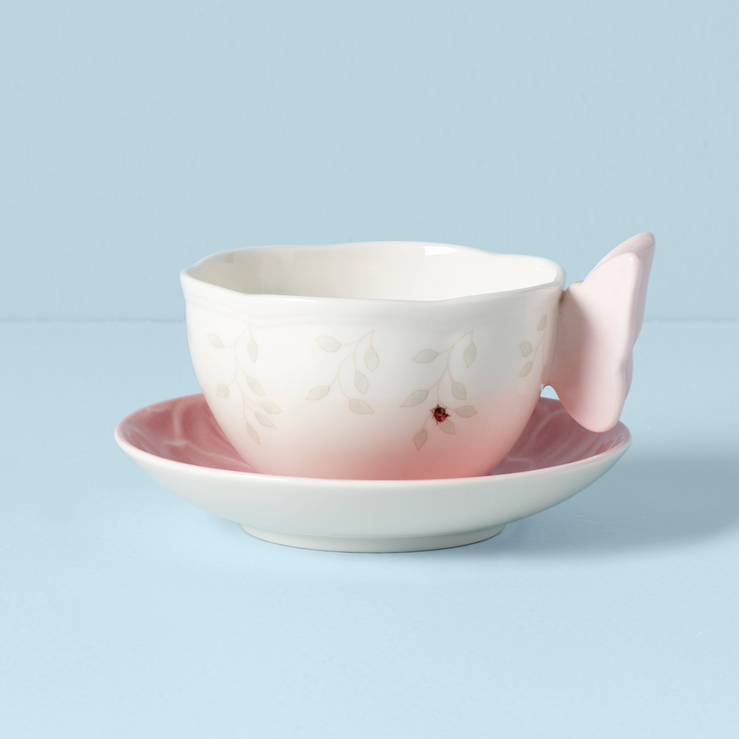 Lenox Premium Butterfly Meadow Floral Pink Cup & Saucer