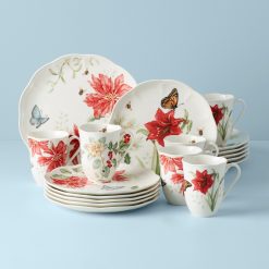 Lenox Premium Butterfly Meadow Holiday 18-Piece Dinnerware Set