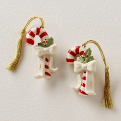 Lenox Premium Personalized Candycane 2-Piece Ornament Set