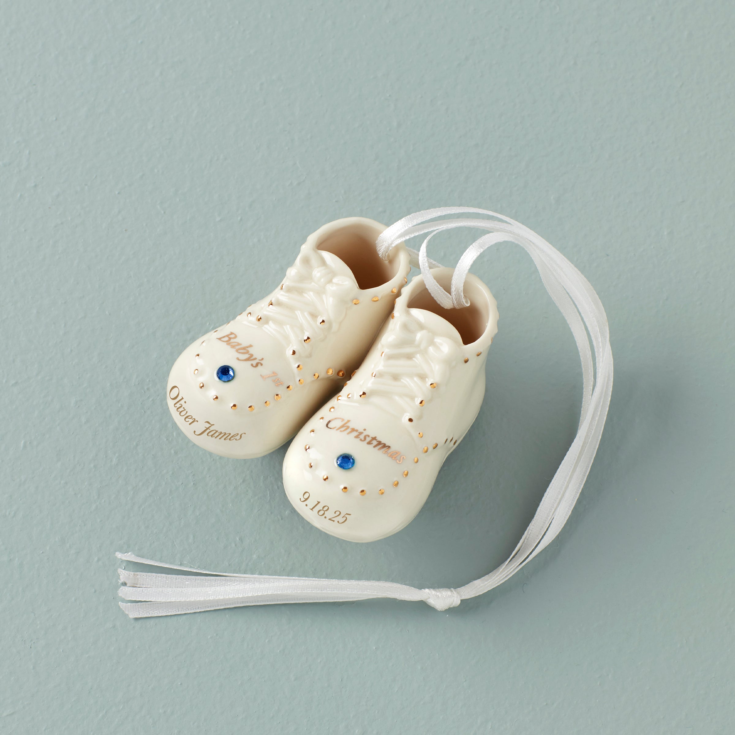 Lenox Premium Personalized Baby's First Steps Ornament