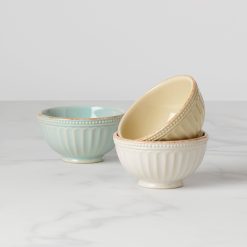 Lenox Premium French Perle Groove Assorted Mini 3-Piece Bowl Set