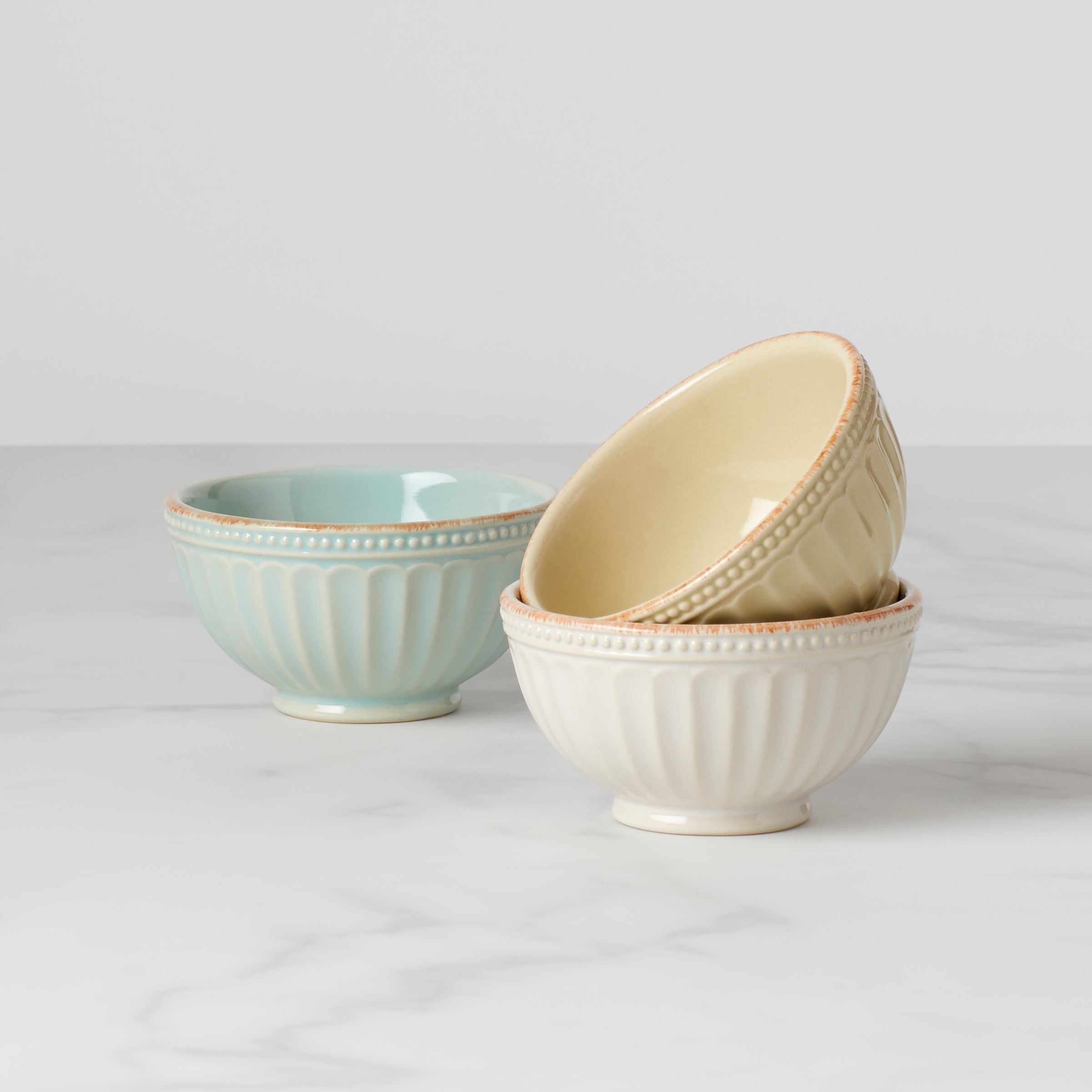 Lenox Premium French Perle Groove Assorted Mini 3-Piece Bowl Set