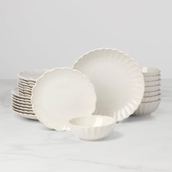 Lenox Premium French Perle Scallop White 24-Piece Dinnerware Set