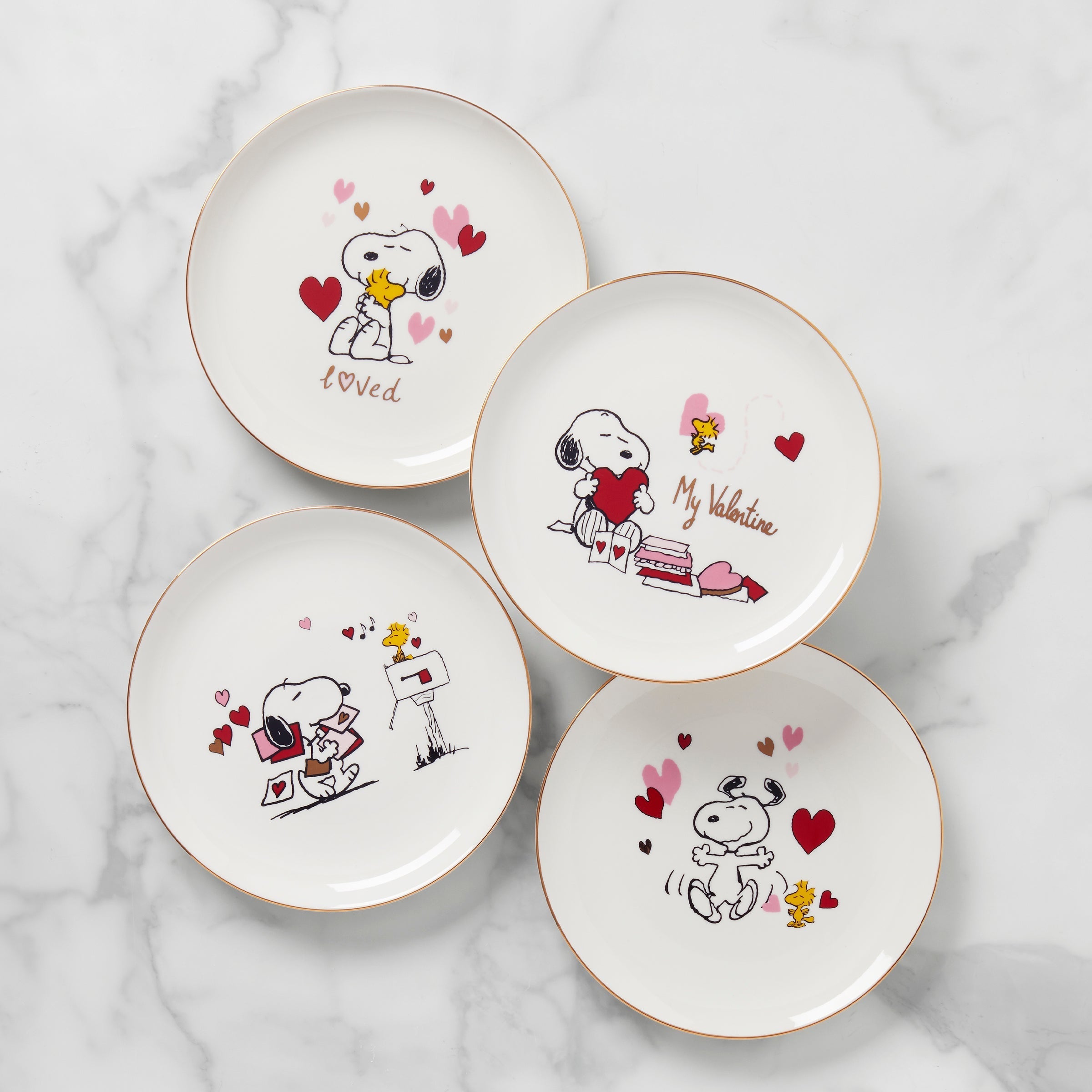 Lenox Premium Snoopy Valentine's Day Accent Plates, Set of 4