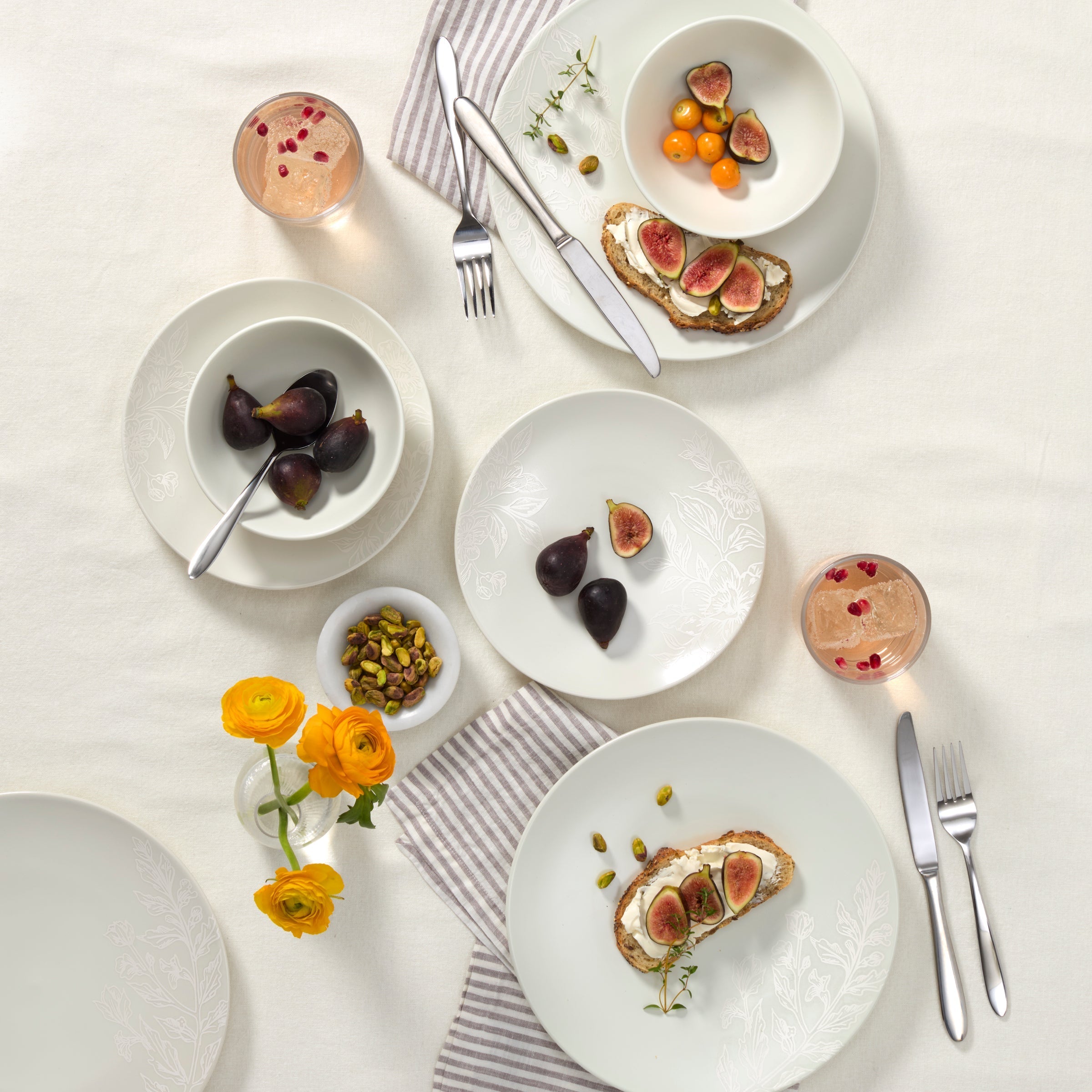 Lenox Premium Roseto White 12-Piece Dinnerware Set - Image 3