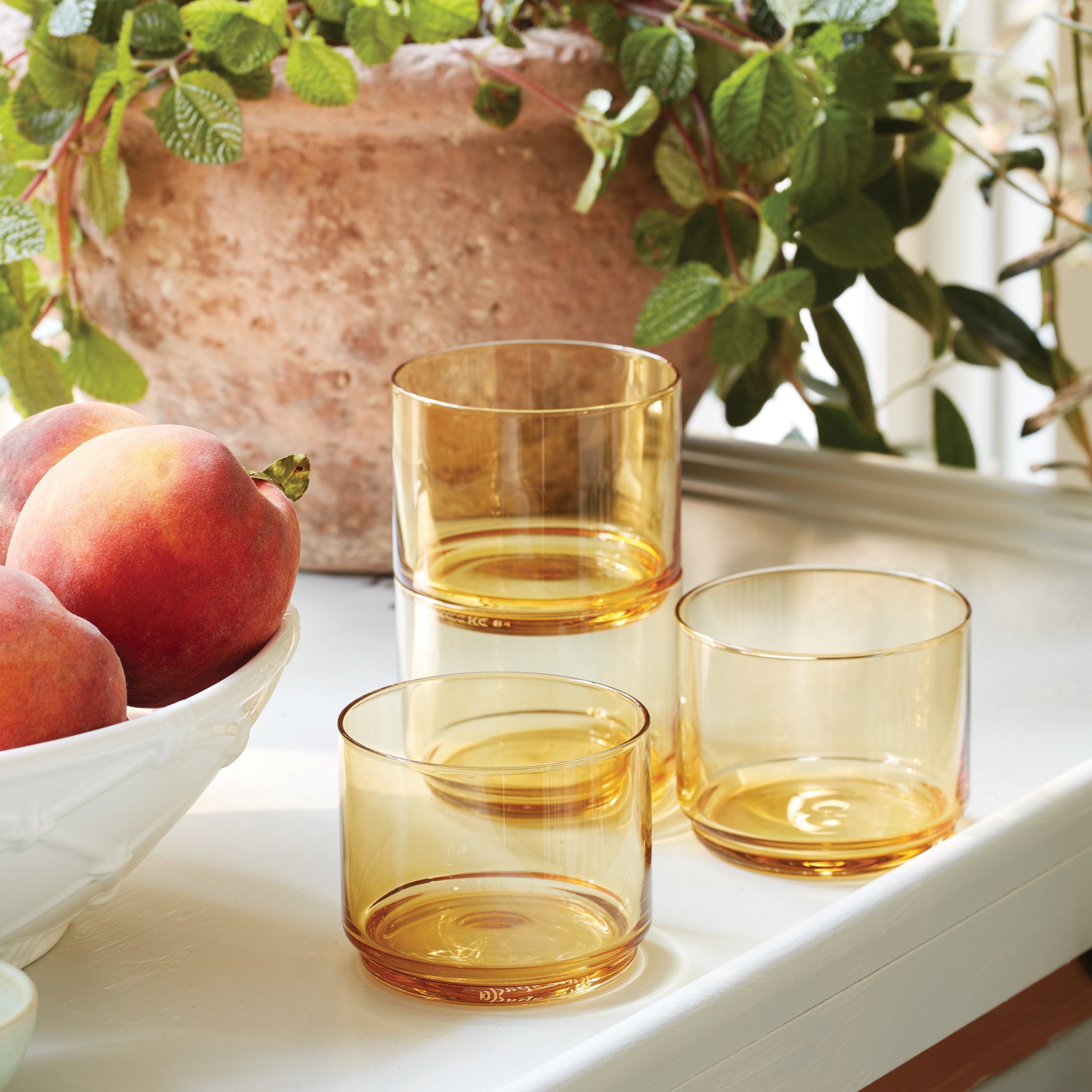 Lenox Premium Tuscany Classics Stackable Amber Short Glasses, Set of 4 - Image 10