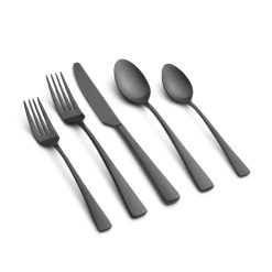 Lenox Premium Cerys Black Satin 20-Piece Flatware Set
