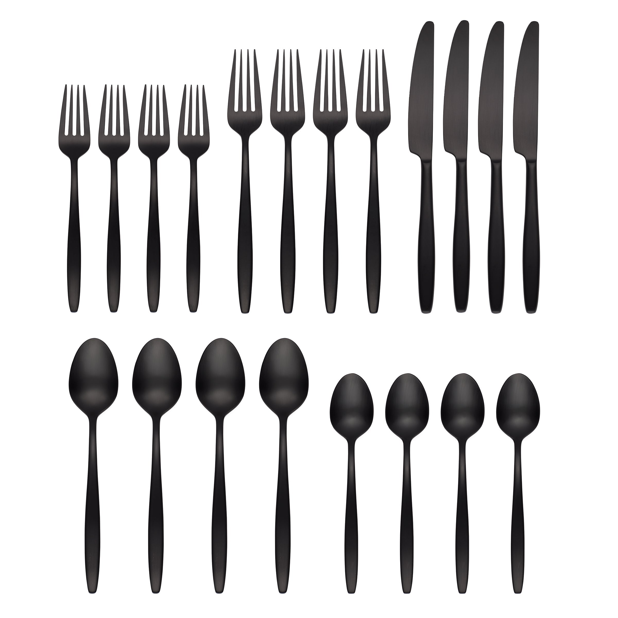 Lenox Premium Nylah Black Satin 20-Piece Flatware Set - Image 2
